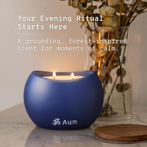 Aum Luxury Scented Candle with Cardamom, Hinoki & Wild Moss Fragrance Notes, Soy Coconut & Beeswax Blend, 60+ Hour Burn Time, Premium Natural Wax Candle for Calm Wood Aroma & Elegant Gift Giving - Image 5