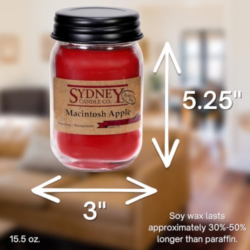 Soy Wax Fall Candles – Macintosh Apple, Pack of 2 - Image 2