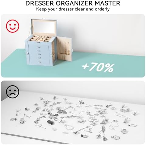 Frebeauty 6-Layer Jewelry Box for Women,Large Jewelry Organizer with Drawer - Image 6