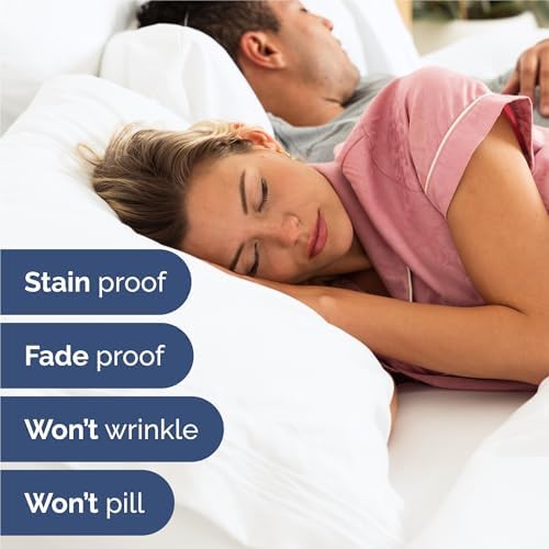 Split King Size 5 Piece Sheet Set - Breathable & Cooling Sheets - White - Image 5
