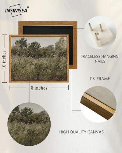 InSimSea Framed Canvas Wall Art Vintage Decor, Small Canvas Wall Art, Living Room Desk Decor, Vintage Farmhouse Wall Decor for Bedroom Living Room, Ready to Hang Wall Artwork, 8"x10" - Image 4