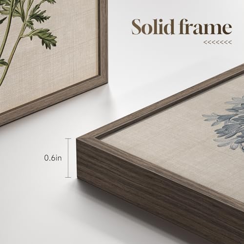 Framed Vintage Floral Botanical Wall Art for Living Room, 4 Piece 12x16 In - Image 5