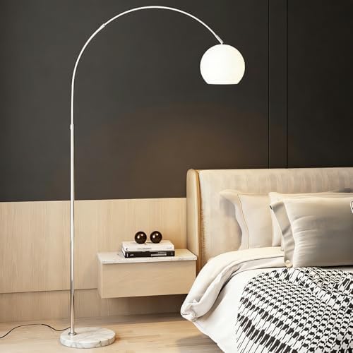 Modern White Arc Floor Lamp for Living Room,77 in Tall - Image 2