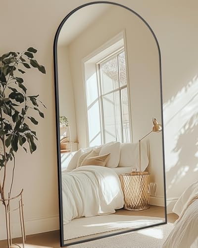 71"x28" Arched Full Length Mirror with Stand,Full Body Floor Mirror - Image 3
