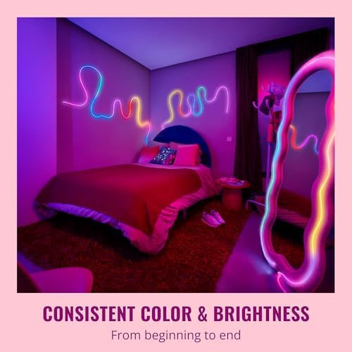 WiZ Connected Neon Smart Flex Strip – 16.4 ft (Two 8.2ft Strips), 16 Million Colors + Shades of White, Dynamic Light Scenes, Connects to Your Wi-Fi, Voice/App Control - Image 2