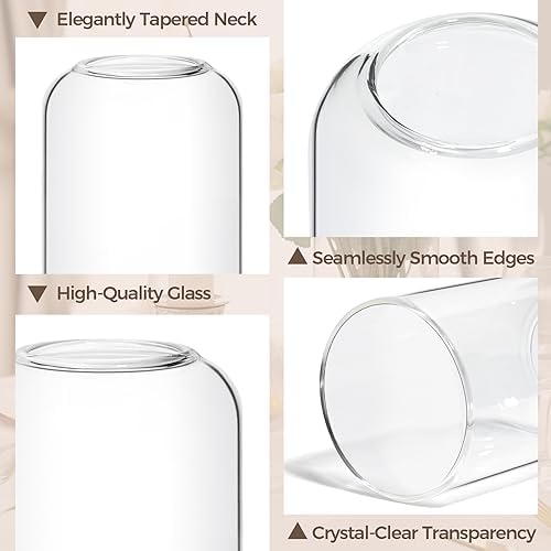 ComSaf Glass Bud Vases in Bulk, Clear Small Flower Vases, Set of 12 - Image 4
