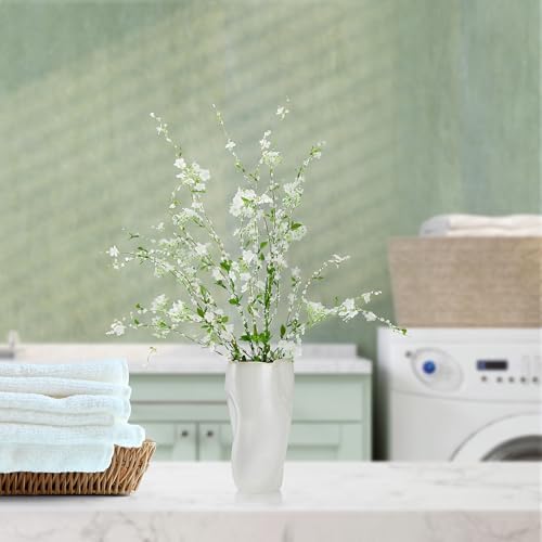 Elements Artificial White Flower Arrangement in White Ceramic Vase, Realistic Look and Feel - Image 7