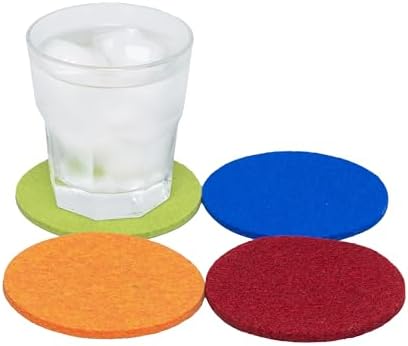 Graf Lantz - Bierfilzl Merino Wool Round Coasters Set of 4 - Carnival (4"x4"x5mm) - Absorbs 30% of Weight - Natural German Wool - Heat Resistant, Sustainable, Reusable - Home Decor by GrafLantz