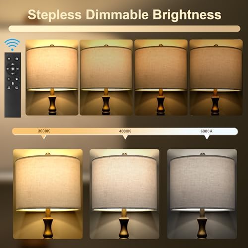 BOBOMOMO 62" Rustic Farmhouse Floor Lamp Antique Gold with Remote & Dimmable 9W Bulb, 3 Color Temperatures Resin Standing Lamp, Retro Tall Lamp for Living Room, Bedroom, Nursery, Office, Reading Nook - Image 4