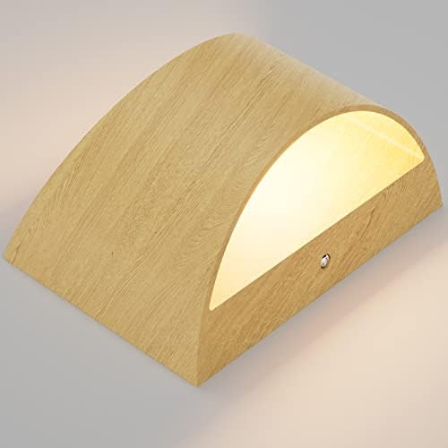 Aipsun Aluminum Modern LED Wall Sconce Hardwired Interior Wall Lights Set of 2 Wood Texture Up and Down Wall Mount Light for Living Room Bedroom Hallway Corridor Warm White 3000K(with G9 Bulbs) - Image 2
