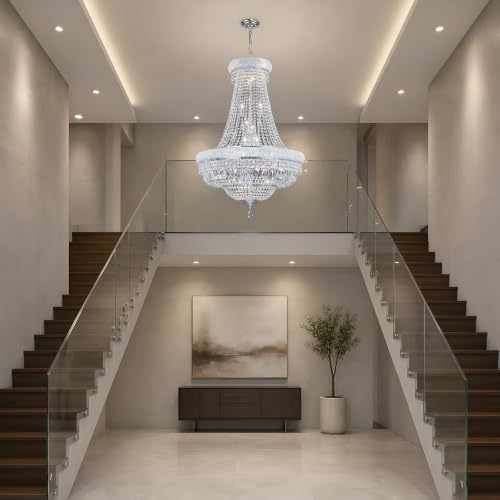 Chrome Crystal Chandeliers for Dining Room，28-Lights D30 Inch - Image 7
