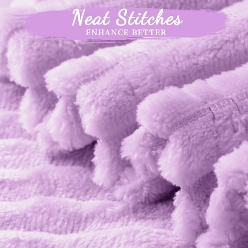 Buryeah 12 Pcs Flannel Blankets Bulk,Fall Outdoor Wedding, Lavender Purple - Image 3