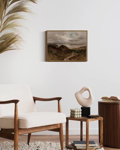 InSimSea Framed Canvas Wall Art Vintage Decor, Room Decor Coastal Landscape Wall Art Paintings Prints, Home Decor Wall Art for Living Room, Farmhouse Office Bathroom Decor, 12"x16" - Image 4