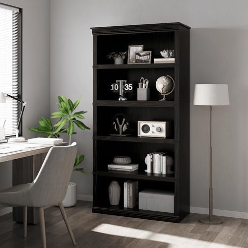 GarveeHome 5 Tier Farmhouse Bookcase, 67.4" Tall Book Shelf with Storage by GarveeHome