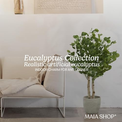 Maia Shop - 3ft 5in Artificial Eucalyptus Tree - Indoor Faux Plant - Image 2