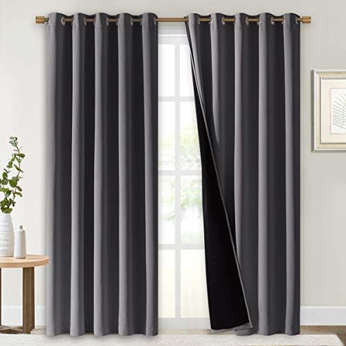 NICETOWN Grey Blackout Curtains for Dining Room 70" w x 84" L 2 Panels - Image 2