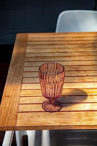 Fortessa Archie Glass Drinkware, Goblet Glass (Set of 6), 14.2 Ounce, Pink - Image 3