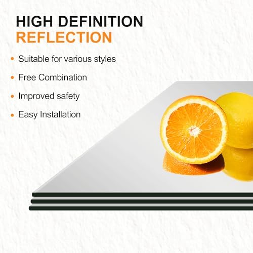 Delma Frameless Mirror Tiles 16"x12"x12 Pcs Wall Mounted - Image 5