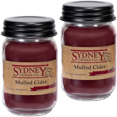 Soy Wax Fall Candles – Mulled Cider, Pack of 2 by Sydney+Candle+Co.