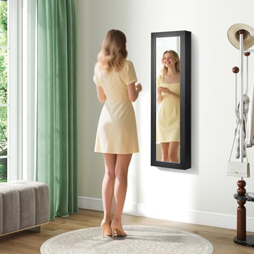 GIANTEX Wall or Door Mounted Jewelry Cabinet with Full Length Mirror - Image 2