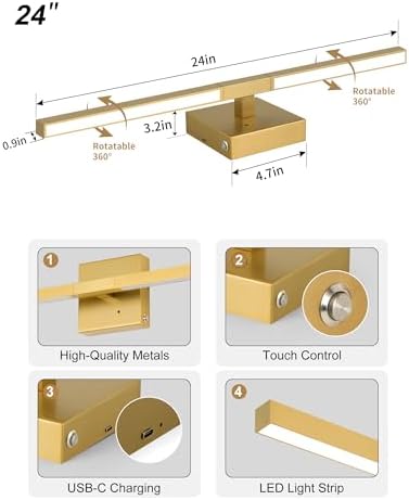 Rayogale Gold Battery Operated Wall Sconces with Remote Control - Image 5