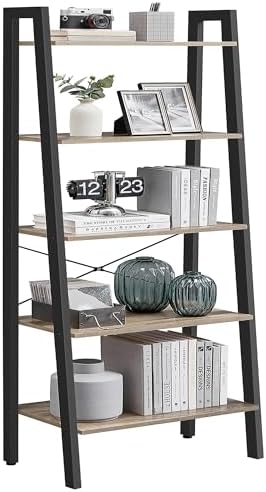 VASAGLE Ladder Shelf, Bookcase Book Shelf, Storage Shelves, 5-Tier, 22In by VASAGLEbySONGMICSHOME