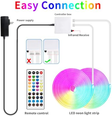 segrass LED neon Lights Strip 132FT,DC 24V RGB LED neon Light Strip APP Remote Controls Control Waterproof Flexible Neon LED Rope Lights for Bedroom,Playroom,Outdoors Decor（2 Rolls of 66ft） - Image 7