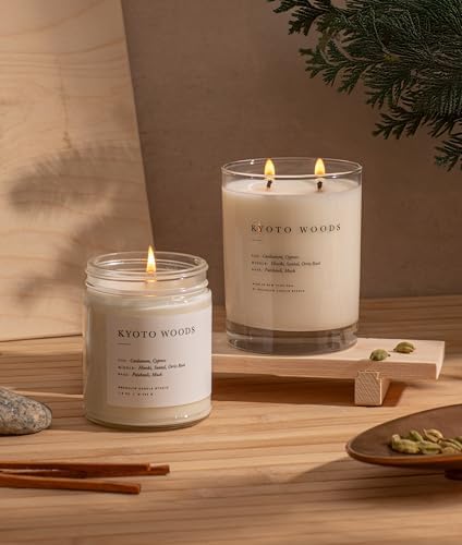Brooklyn Candle Studio Kyoto Woods 2 Wick Candle – Luxury Scented Candle with Cypress, Hinoki & Santal – Vegan Soy Wax, Hand-Poured in the USA – 70-Hour Burn Time, 13oz - Image 4
