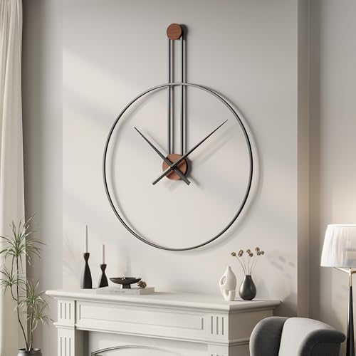 Cuspin 36 Inch Large Wall Clock, Modern Black Metal Clocks for Living Room - Image 2