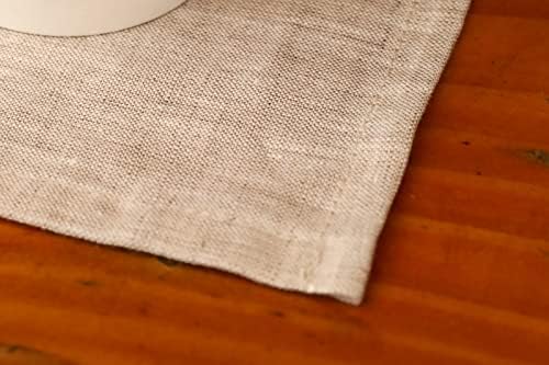 Cocktail Napkins 6 x 6 Inch Natural - 12 Pack, 100% Pure Linen Dinner Small Bar Napkin Cloth Coasters with Hemmed Edges, Durable&Washable, Perfect for Beverage, Party, Dessert, Coffee - Image 3