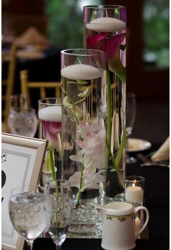 WGVI Quality Thick Weighted Clear Cylinder Glass Vases, 3" W x 12" H, Skinny Bud Vase Floral Bouquet Flower Arrangements Storage Container Candle Holders Decorative Accents, Bulk Wholesale, 12 Pieces - Image 6