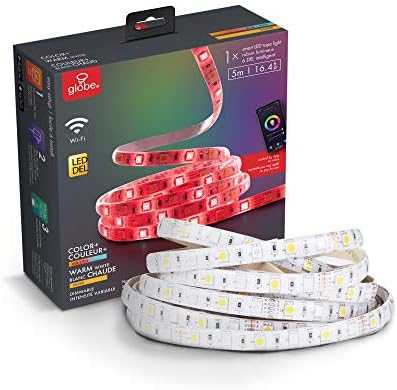 Globe Electric 50053 Collection Smart Strip Light, 16.4 ft, Multi-Color, 300 Lumens by GlobeElectric