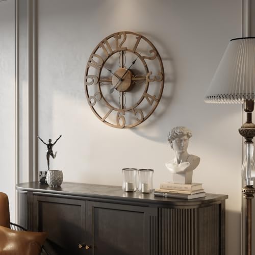 Cuspin Wall Clock for Living Room Decor 16 Inch Bronze Metal Wall Clock - Image 4