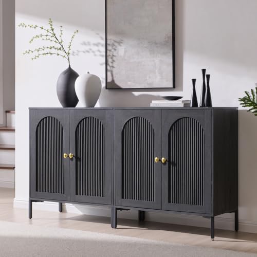 IFBUY 61.75" W Mid Century Modern TV Stands for Living Room, Dark Grey - Image 2