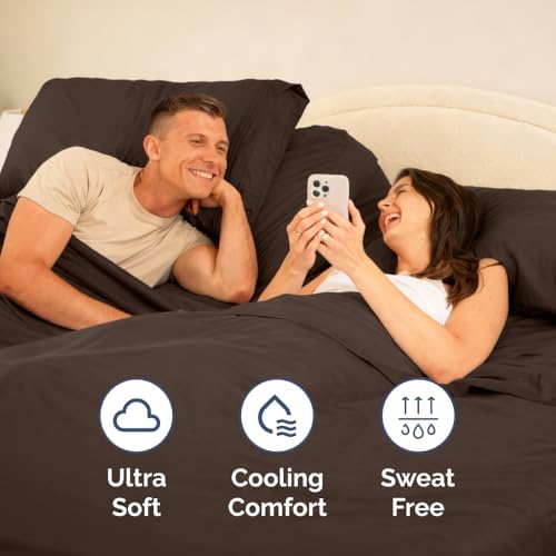 Flex Top Split Head King 4 Piece Sheet Set - Ultra-Soft, Breathable - Brown - Image 6