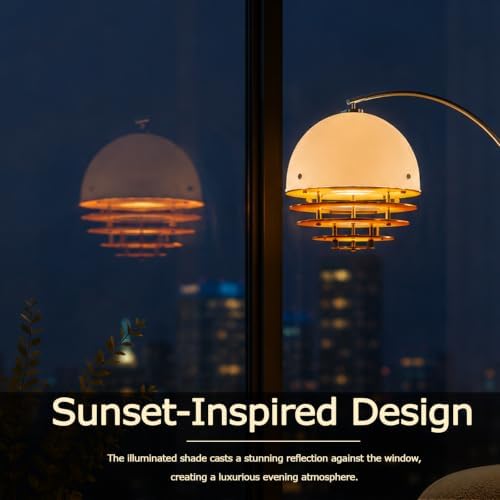 LightInTheBox 70.9" Modern Arc Floor Lamp with Artistic Glass Shade - Image 4