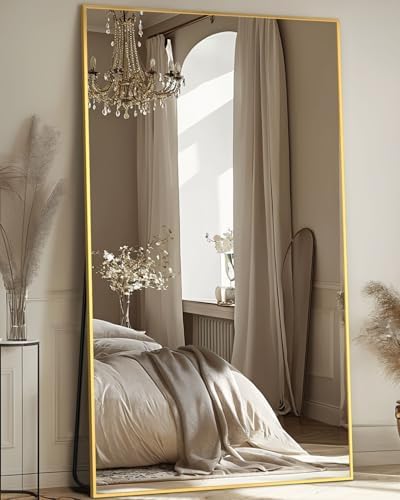 Antok Full Length Mirror, 81"x41" Floor Mirror for Bedroom, Dorm, Gold by AntokMirror