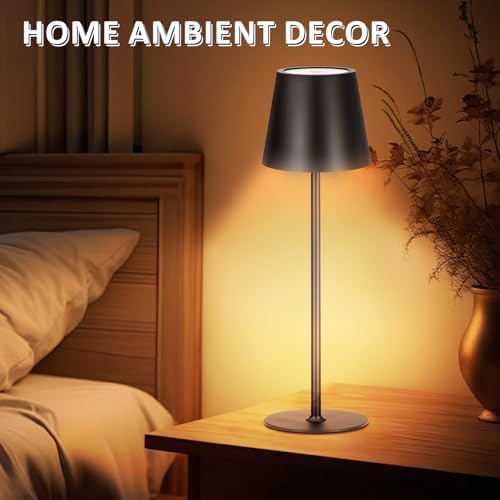 Retisee 2 Pack Cordless Table Lamp Portable Rechargeable Lamp, Black - Image 6