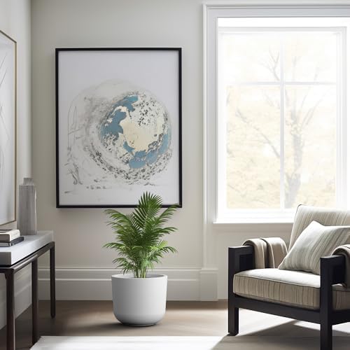 Kante Large Round Capsule White Concrete Planter 13.2" Dia, Outdoor - Image 4