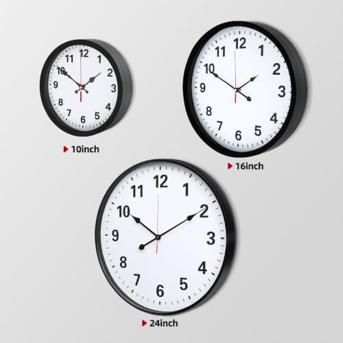 LEIKE Metal Wall Clock 10IN Black, Retro Silent Quartz Battery Operated, Decorative for Patio, Kitchen, Living Room, Bedroom, Pool - Image 3