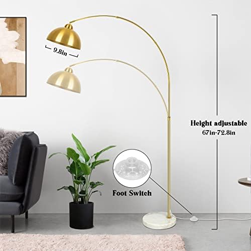 GoBright Gold 73" Arc Floor Lamp, Adjustable Farmhouse Tall Stand Up Light - Image 2