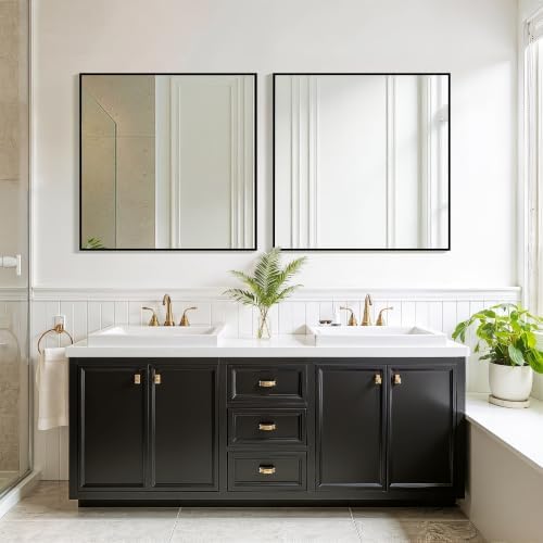 FICTOR Bathroom Vanity Mirror for Over Sink, 30" x 30", Black - Image 5