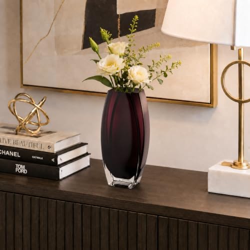 Barski Glass Vase, Amethyst, 8" Height - Image 4