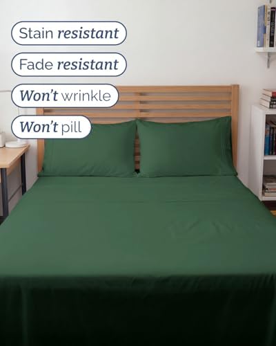 Full XL Sheets - 4 Piece Full XL Sheet Set - Soft & Cooling - Emerald Green - Image 5