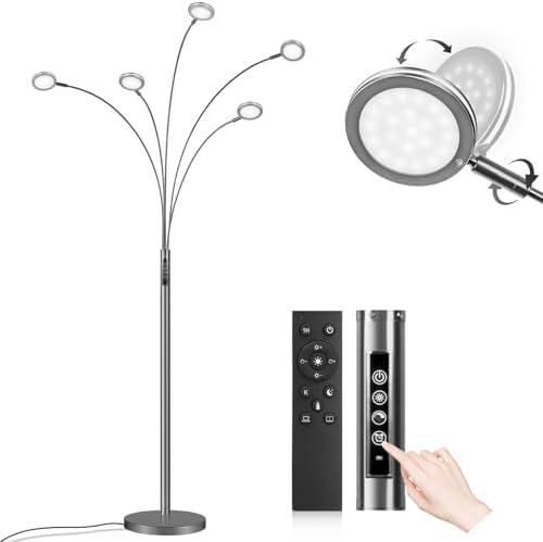 Bairth LED Arc Floor Lamp with Remote,2250LM Dimmable Floor Lamp with Timer by TheBairthTheBest