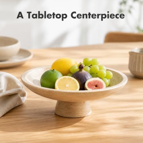 11.8" Natural Travertine Fruit Bowl,Stone Decorative Bowl,Beige - Image 7