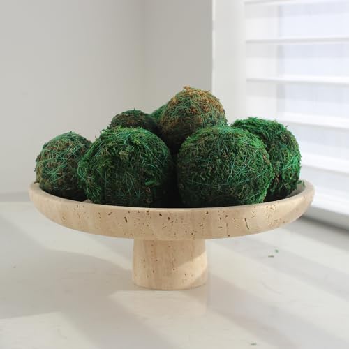 Nawgnail Natural Travertine Fruit Bowl for Kitchen Counter 10.2", Large Decorative Bowl Pedestal for Home Decor, Fruits Holder For Dining Table - Kitchen Organization - Image 6