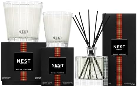 NEST New York Scented 3-Wick Candle, Sicilian Tangerine - 21.2 oz - Up to 100-Hour Burn Time - Reusable Glass Vessel - Image 6