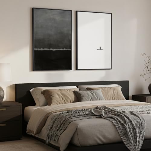 Framed Black and White Abstract Wall Art for Living Room Set of 2, 24x36 In - Image 4