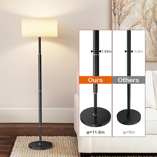 A Modern Floor lamp with Remote Control, Featuring a Large Drum-Shaped Shade, Ideal for use as a freestanding Corner lamp in Living Rooms, bedrooms, and Dining Areas (Modern) - Image 5